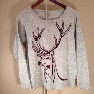 Bass Pro Shops Nordic Alpine Stag Deer Buck Pullover Sweater Soft Knit Size S
